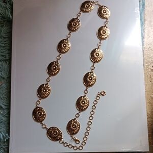 Torrid Gold Ornate Medallion Belt with Adjustable Chain